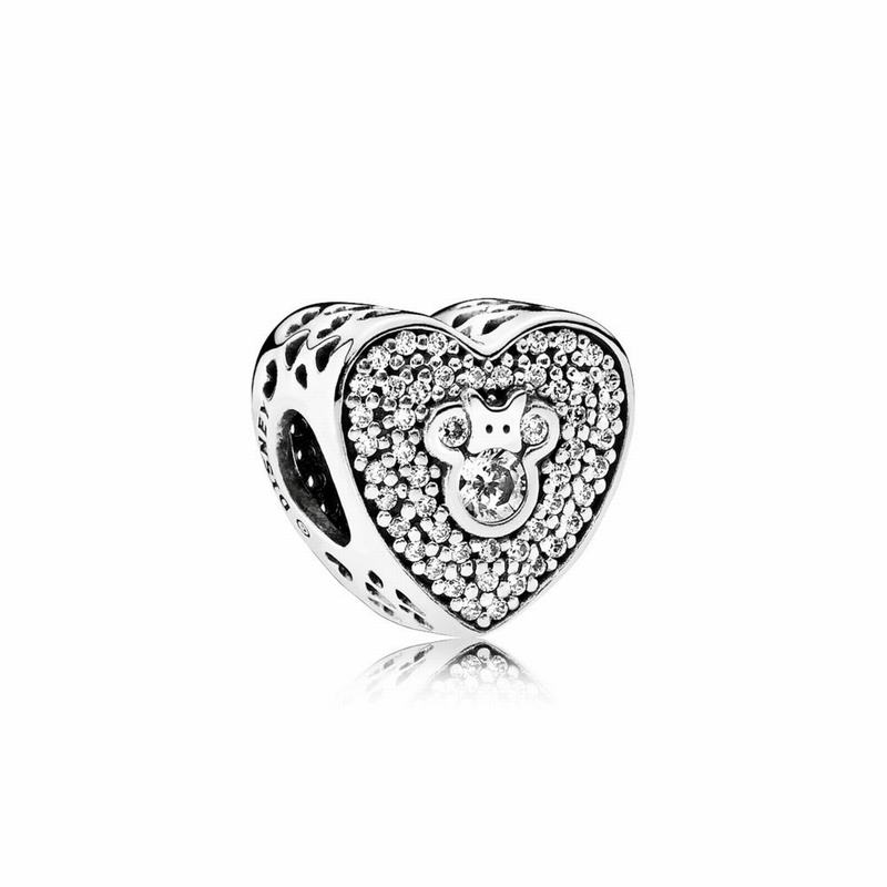 Pandora Disney Mickey & Minnie Sparkling Heart Charm Silver Egypt QN2857340